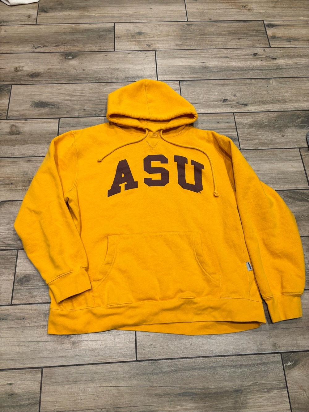 Vintage E5 Ultrasonic Fleece Arizona State ASU Sun Devils Hoodie Mens Large Gold